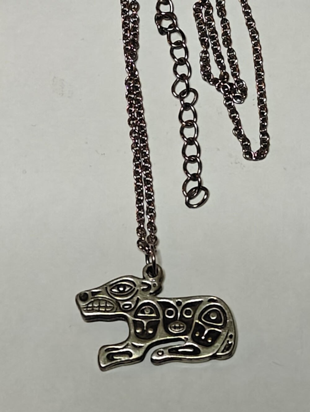 First Nations Wolf Pendant Necklace By Roxanne Dick Pewter